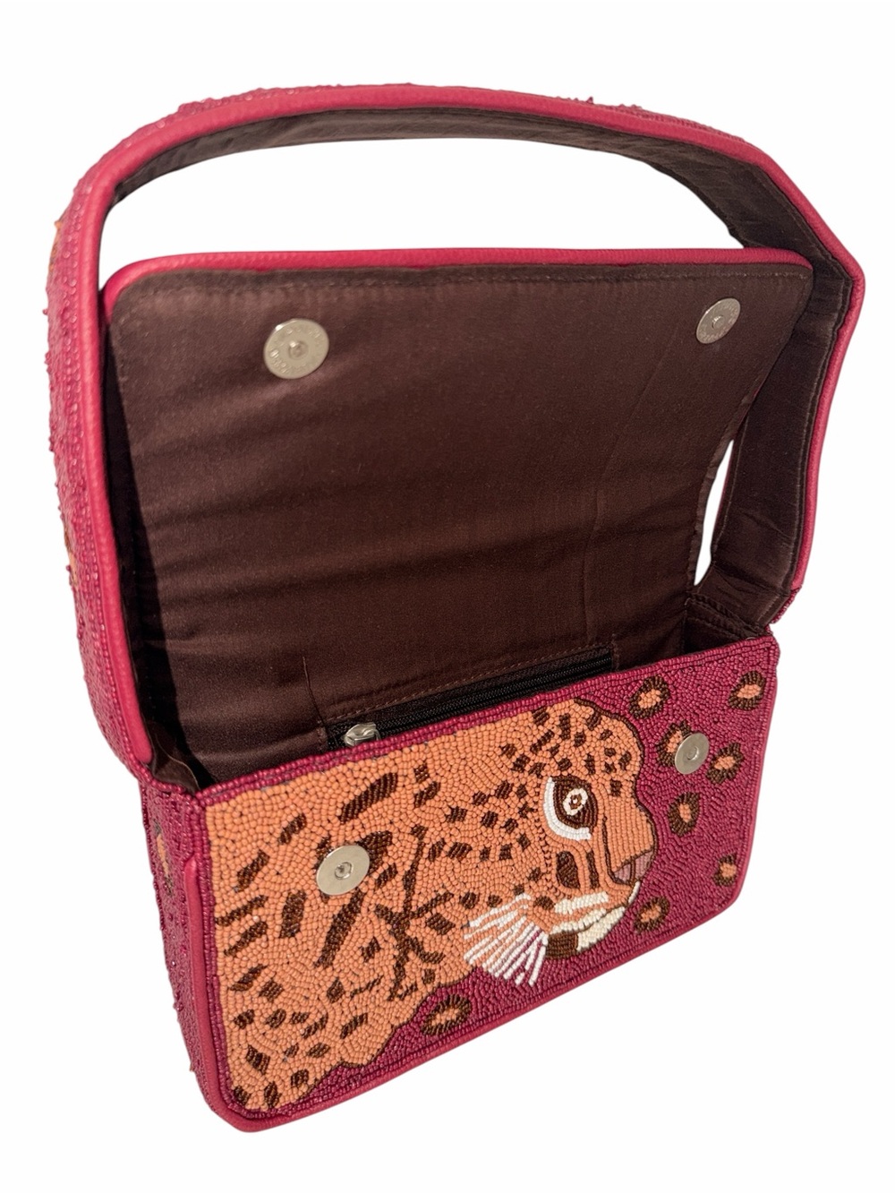 Beaded Leopard-Print Shoulder Bag - Picture 2 of 7